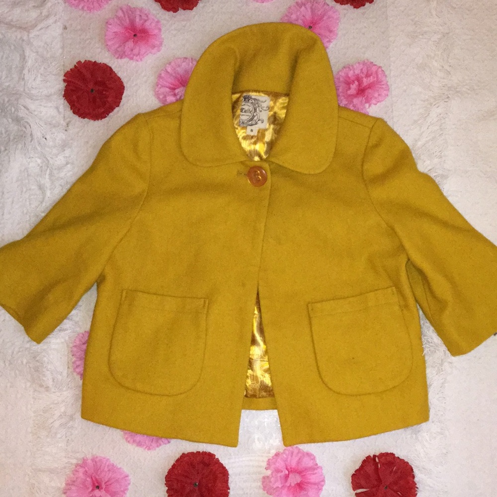 Mustard Yellow/ fleece coat